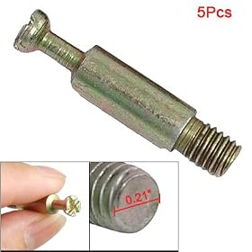 5 Pcs 5.5mm Dia Threaded Furniture Joint Connector Bolts: Home Improvement