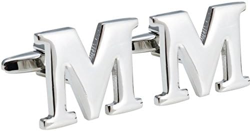 eHarbour Initial Cufflinks (Alphabet Letter Cuff Links) by Men's Collections (Letter M)