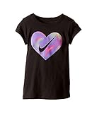 [ナイキ] Nike Kids ガールズ Teea889 Heart Short Sleeve Tee (Toddler) トップス Black 4T Toddler [並行輸入品]