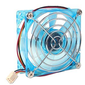 3x3-Inch (80mm) Crystal Case Fan with Grill (Blue)
