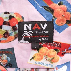 Cover image : NAV アロハシャツ（フルーツ缶詰ラベル柄）