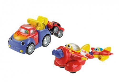 Mattel V6991 - Fisher Price Lustige Aufzieh-Fahrzeuge, sortiert, 1 St&uuml;ck (Auto oder Flugzeug)