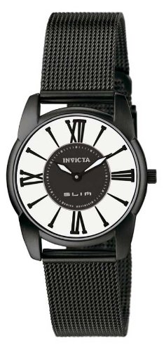 Invicta Women's 5350 Slim Collection Mesh Black Ion-Plated Stainless Steel Watch