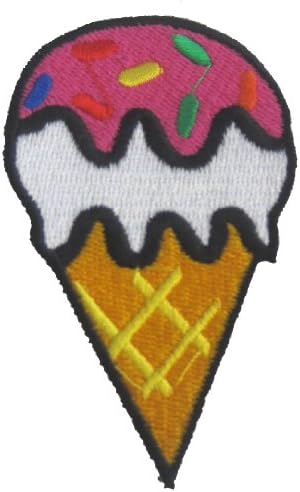 Okitani Ice Cream Cone Iron On Applique Patch Kids Sprinkles