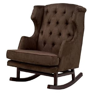 Nursery Works Empire Rocker In Mocha Microsuede With Dark Legs