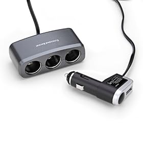 TeckNet NEW Model 3 Ways Car Cigarette Lighter Charger Adapter With One USB Jack, Charge your iPod and iPhone - 2011 Edition