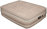 Pure Comfort Raised Suede Top Air Bed with Built in Pump (Tan, Queen)