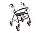 Drive Medical Four Wheel Rollator with Fold Up Removable Back Support, Red