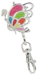 3D Multicolor Glitter Enamel Butterfly Charm Key Chain Purse Charm