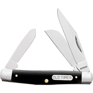 Schrade 34OTB Old Timer Stockman Knife with Sheep Foot and Spey Blades, Buffalo Horn... by Schrade