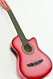 Pink Electric Acoustic Guitar Cutaway Style w/ Accessories