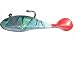 1 Gummifisch Shad montiert blau mit Streifen 40g