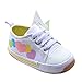 Kuner Baby Girls White Canvas Rubber Sole Sweet Sneaker Outdoor First Walkers Shoes (12.5cm(6-12months))