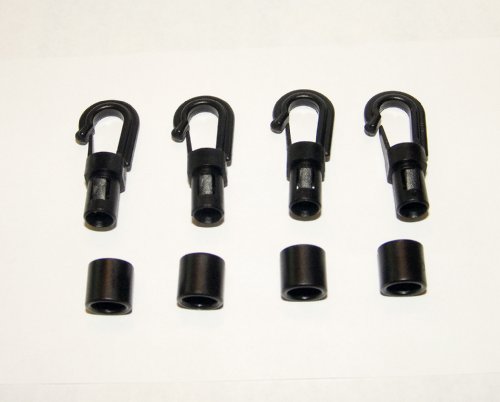 Bungee / Shock Cord Hook, Locking, 4 Piece