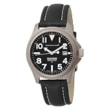 Momentum Mens 1M-SP00B2 Atlas Black Dial Black Nautica Leather Watch