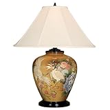 Reliance Lamp Company Multi Colored One-Light Table Lamp with Flower and Bird Detail