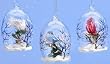 Pack of 6 Snowfall Valley Birds in Glass Dome Woodland Christmas Ornaments