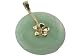 Light Green Jade Gold Plumeria Disc, 14k Gold