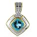 Sterling & 18K Blue Topaz Pendant