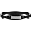 Inox Jewelry 316L Stainless Steel Black Rubber Tire Design Bangle