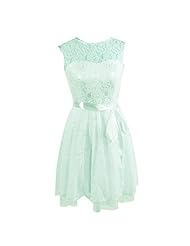 Short General Print Scoop Neck Lace Sleeveless Evening Dress/Homecoming Dress/Bridesmaid Dress/Prom Dress/Wedding Party Dress 