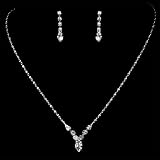 Rhinestone Drop Necklace & Earrings, Bridal Jewelry, Crystal Wedding Jewelry 501