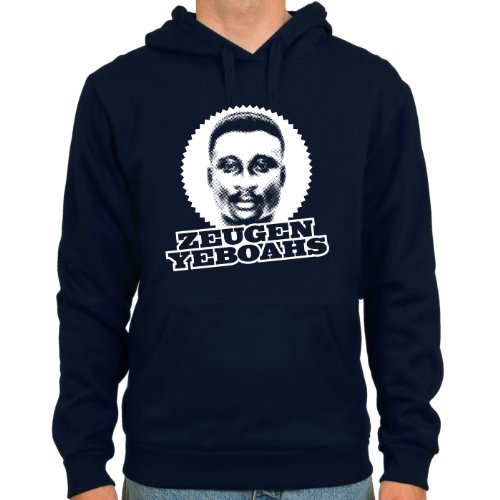 Kapuzensweater Anthony “Tony” Yeboah ::: Farbauswahl: skyblue oder navy ::: Größen: S-XL ::: Fußball-Kult