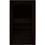 Mid-America 00 01 1225002 12" x 25" Black Louvered Vinyl Exterior Shutters (Pair)