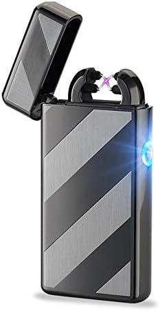 Danle USB Rechargeable Windproof Dual Electronic Arc Lighter Flameless Plasma Cigarette Lighter (Black3)