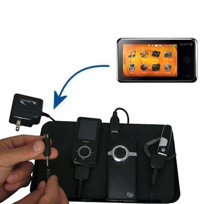 Gomadic Universal Charging Station for the Creative Zen X-Fi2 Deluxe and many other mobile devices - 2nd Generation Design - uses Gomadic TipExchange Technology - 4 tips included