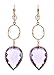 14k Yellow Gold Earrings Amethyst and Quart Pink title=