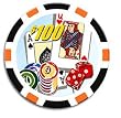 Three-Tone Striped Chip/Dice/Card Chips (11.5g) 100 Black w/ Tray