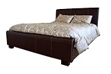 Baxton Studio Dante Crossed-Stitch Leather Queen Bed