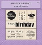 Rubber Stamp With Wood Handle-happy Birthday