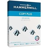Hammermill Copy Plus, 20lb, 8 1/2" x 11", 92 Bright, 500 Sheets/ Ream (105007R)