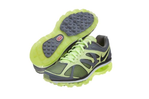 Nike Women's Air Max+ 2012 - Cool Grey / Anthracite-Liquid Lime, 6 B US On Sale