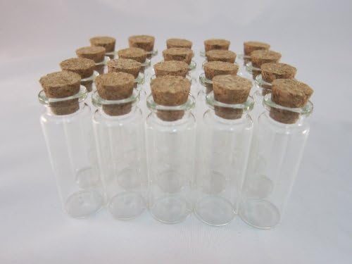 Tick Nick cork with miniature glass bottle 20 pcs / set cork bottle cork bottle beads accessory parts (total length: 60mm diameter: 20mm) (japan import) by Tick Nick