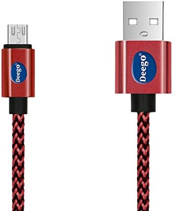 10FT Extra Long Micro USB Cable,Deego High Speed USB 2.0 A Male to Micro B Data Sync and Charging Nylon Braided Cord Wire with Aluminum Connector Universal for Samsung,HTC,Motorola,Android,more