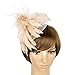 Women Lady Fascinator Hat with Headband Wedding Halloween Tea Party Derby Accessory Khaki