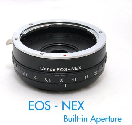 EzFoto Pro Canon EOS mount lens to Sony E-Mount NEX NEX-3 NEX-5 NEX-C3 NEX-5N NEX-7 NEX-VG10 NEX-VG20camera adapter, w/build-in aperture version (NEX)
