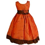 Thanksgiving Party Dress - Pumpkin Orange Taffeta Dress (Size 7/8 - 9/10) NEW