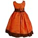 Thanksgiving Party Dress - Pumpkin Orange Taffeta Dress (Size 7/8 - 9/10) NEW