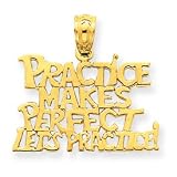 14k Practice Makes Perfect Lets Practice Pendant