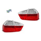 A Pair of Depo Red and Clear lense LED Tail Lights - BMW 3-Series E90 4 DR Sedan... by Depo