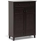 Baxton Studio Glidden Wood Modern Shoe Cabinet, Tall, Dark Brown