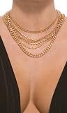 Forplay Elegant Gold Multi Chain Necklace by Forplay