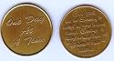 1985 Copyright Stamped Original Font Alcoholics Anonymous One Day At A Time Token Coin Medallion