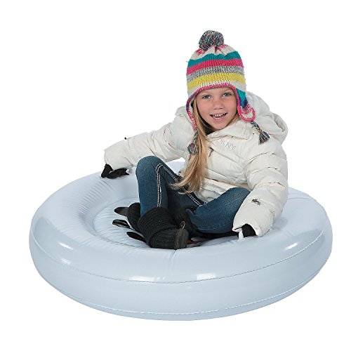 Kids Inflatable Snowman Sled Blow Up Snow Tube Winter Toys Sledding