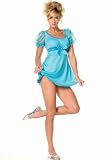 Pajama Princess Costume With Mesh Puff Sleeved Dress And Velvet Bow