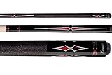 Lucasi Ebony Pool Cue with Crimson Dagger Inlays (L-P70)